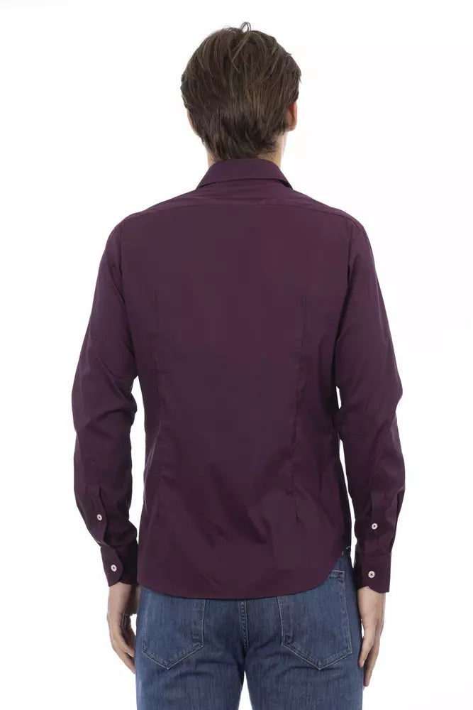 Camisa Baldinini Trend Chic Bordeaux Slim Fit para hombre