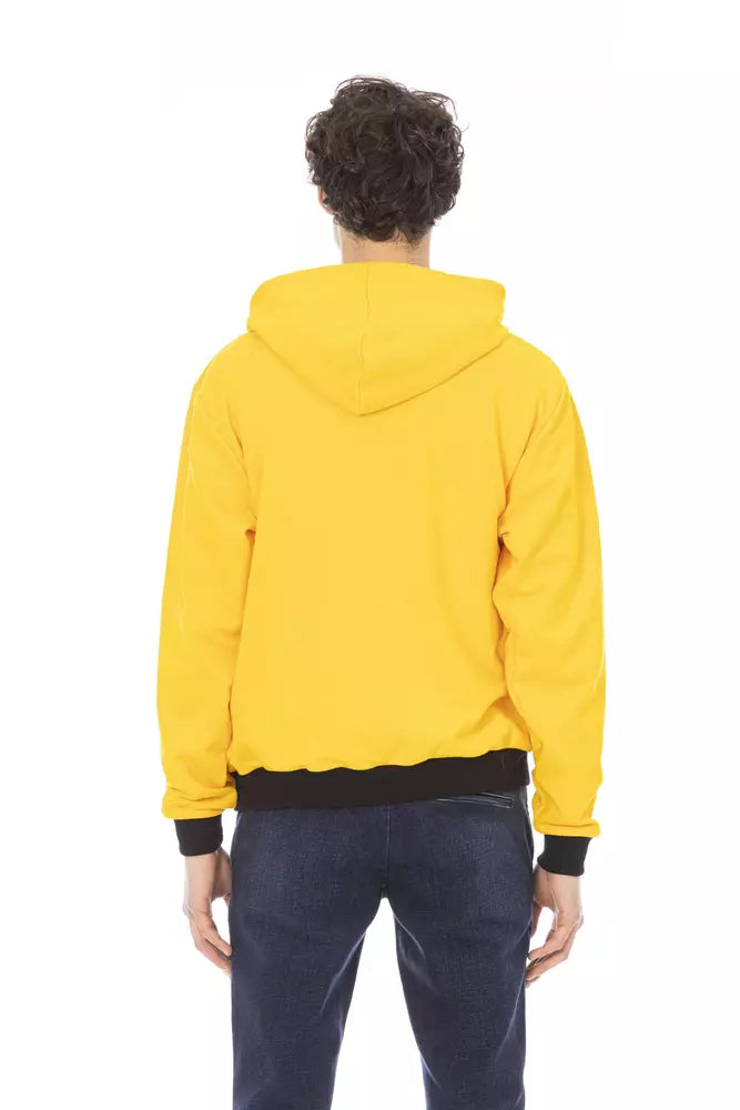 Sudadera con capucha Baldinini Trend Sunshine de algodón amarillo con logotipo en la parte delantera