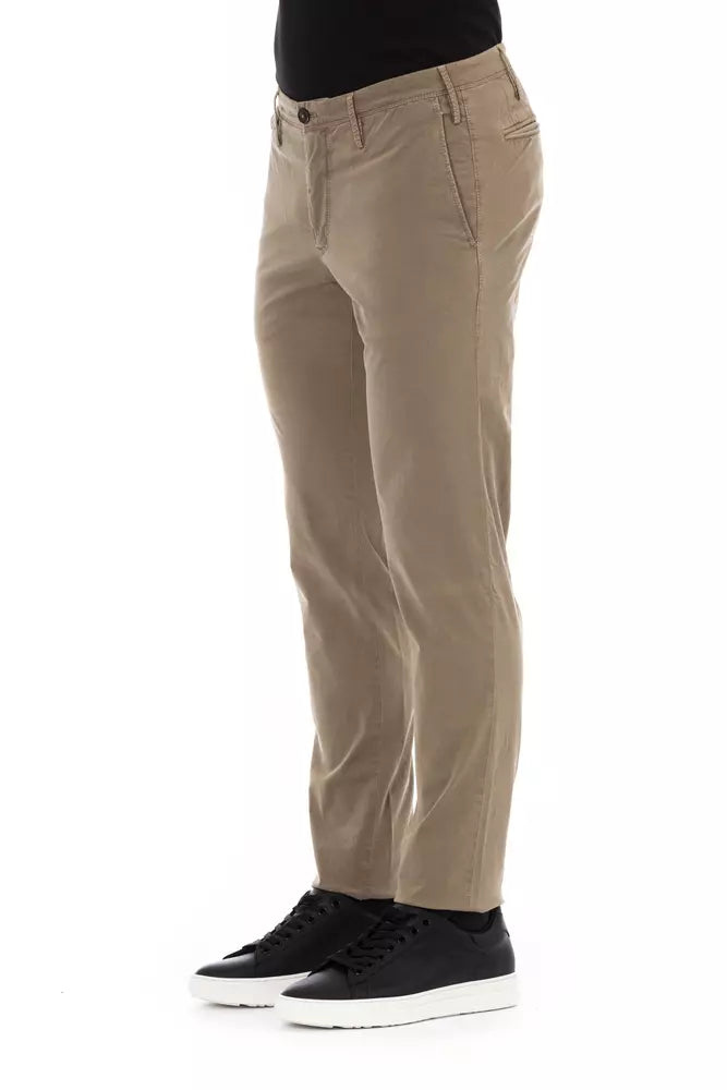 Pantalon élégant en coton mélangé beige PT Torino