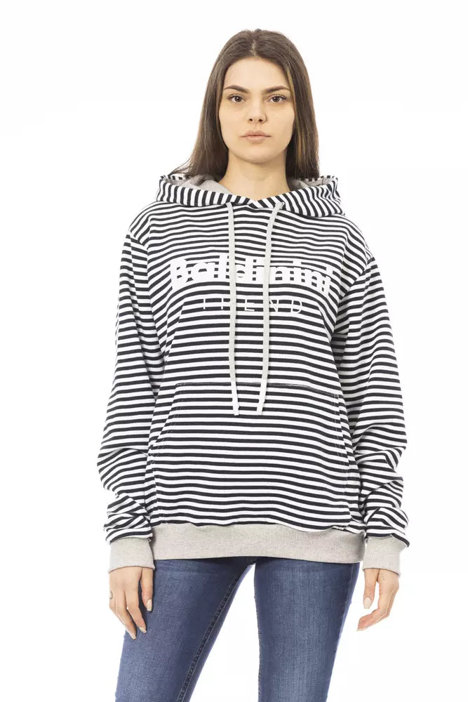 Sudadera con capucha elegante y cepillado con detalle de logotipo de Baldinini Trend