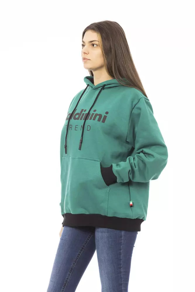 Sudadera con capucha elegante de algodón polar negra Baldinini Trend