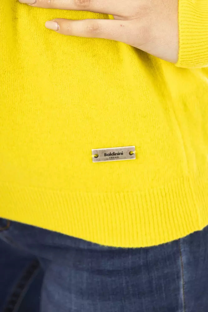 Pull ras du cou en laine et cachemire Baldinini Trend Chic en jaune