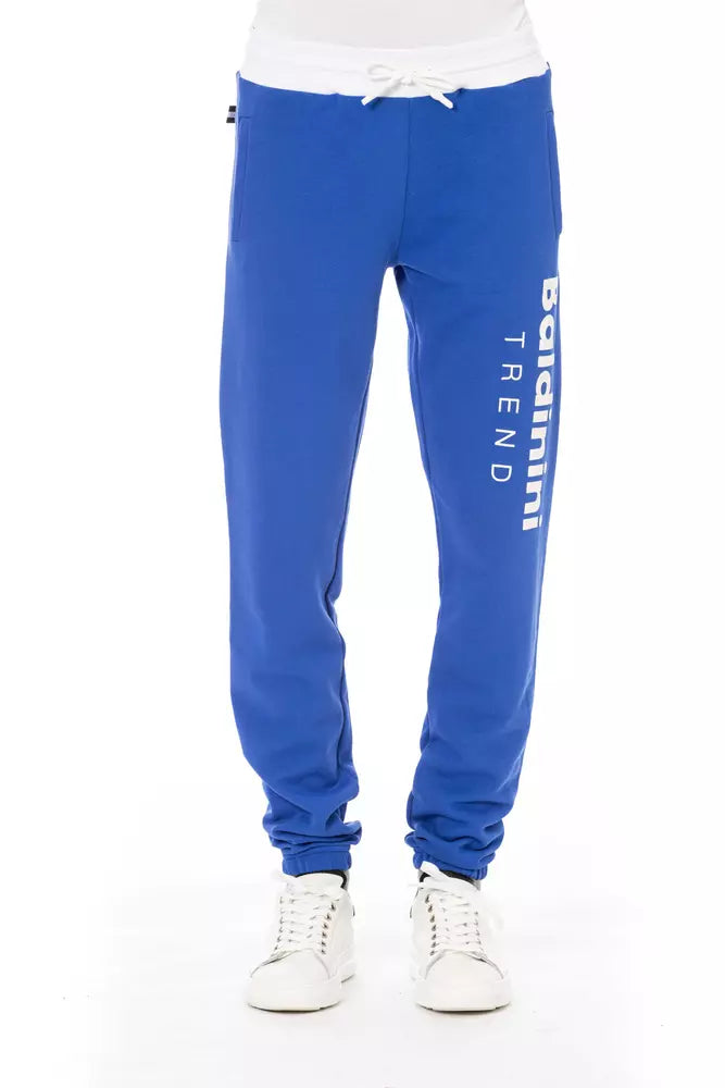 Pantalon de sport en coton bleu Baldinini Trend Chic avec fermeture à lacets