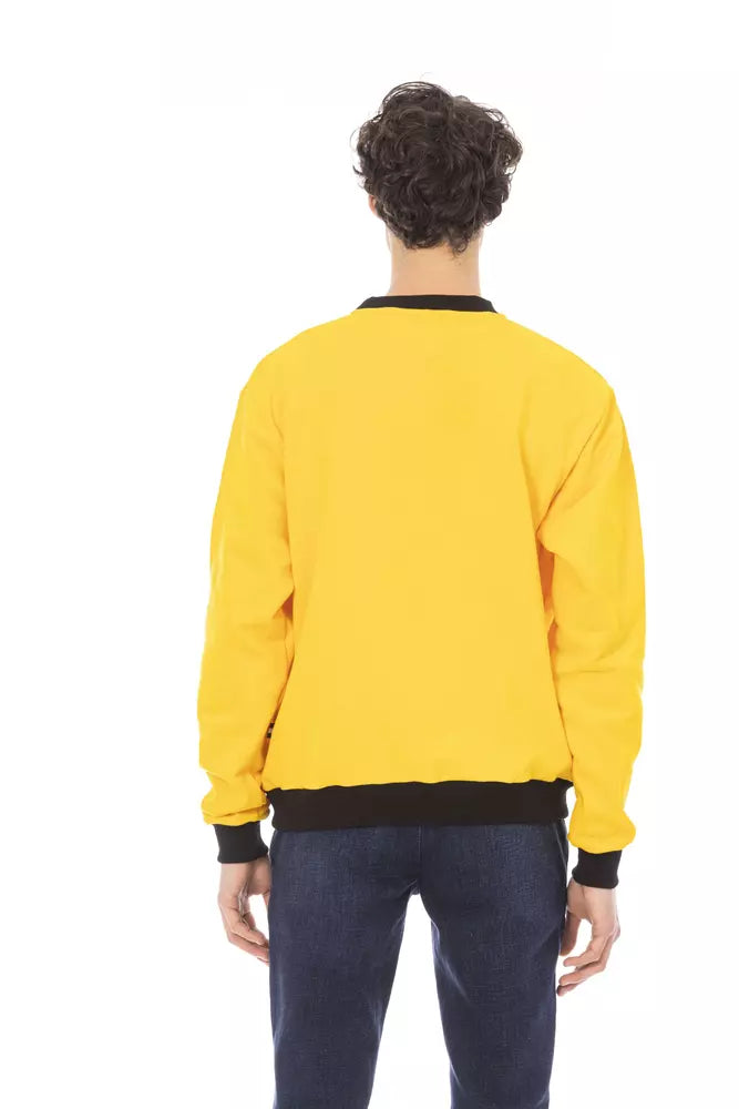 Sweat à capuche en coton jaune radieux Baldinini Trend avec logo