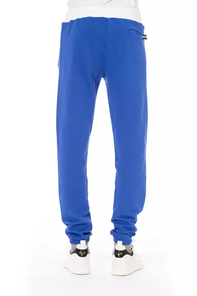 Pantalon de sport en coton bleu Baldinini Trend Chic avec fermeture à lacets