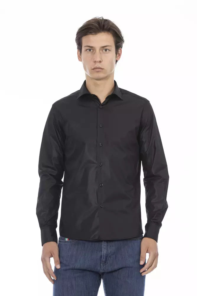 Camisa elegante negra ajustada italiana de Baldinini Trend