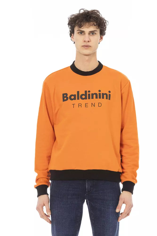 Sudadera con capucha de algodón polar color naranja Baldinini Trend con logotipo en la parte delantera