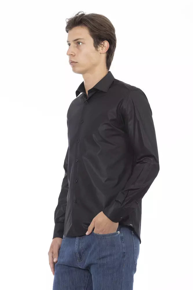 Camisa elegante negra ajustada italiana de Baldinini Trend