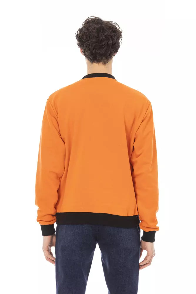 Sudadera con capucha de algodón polar color naranja Baldinini Trend con logotipo en la parte delantera