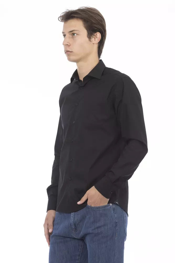 Chemise en coton coupe slim noire élégante Baldinini Trend