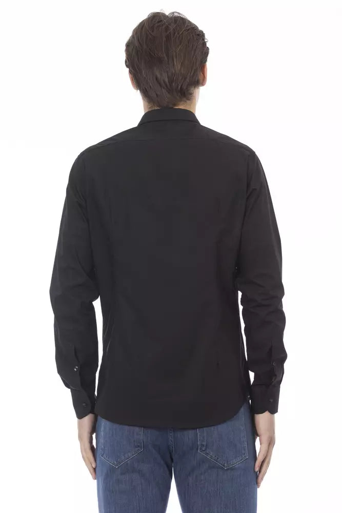 Chemise en coton coupe slim noire élégante Baldinini Trend