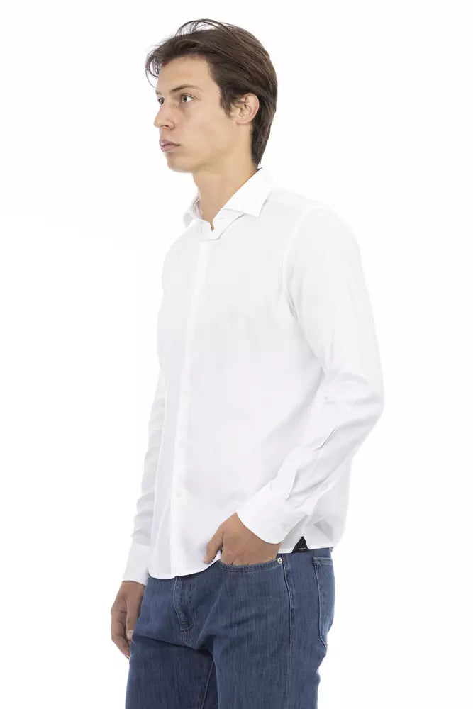 Chemise en coton blanc coupe slim élégante Baldinini Trend