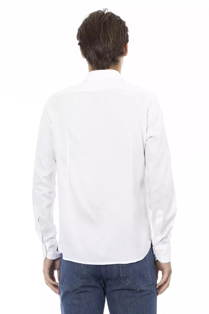 Chemise en coton blanc coupe slim élégante Baldinini Trend