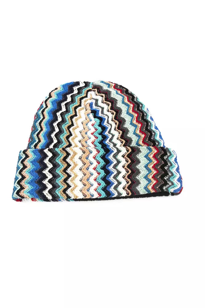 Chapeau en laine mélangée multicolore à motif géométrique fantaisie Missoni