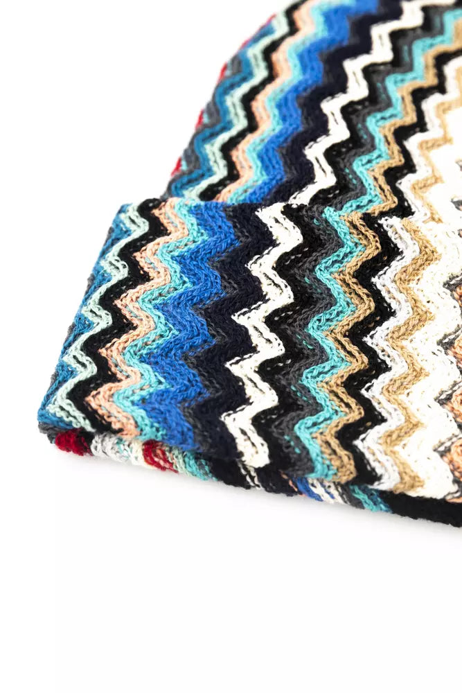 Gorro de mezcla de lana multicolor con fantasía geométrica de Missoni