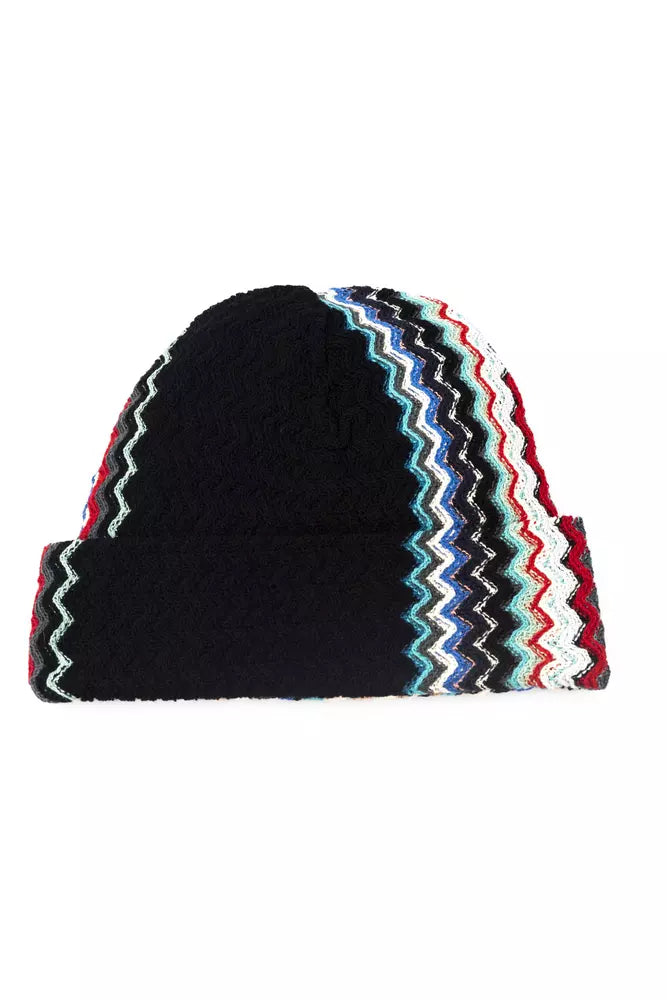 Gorro de mezcla de lana multicolor con fantasía geométrica de Missoni