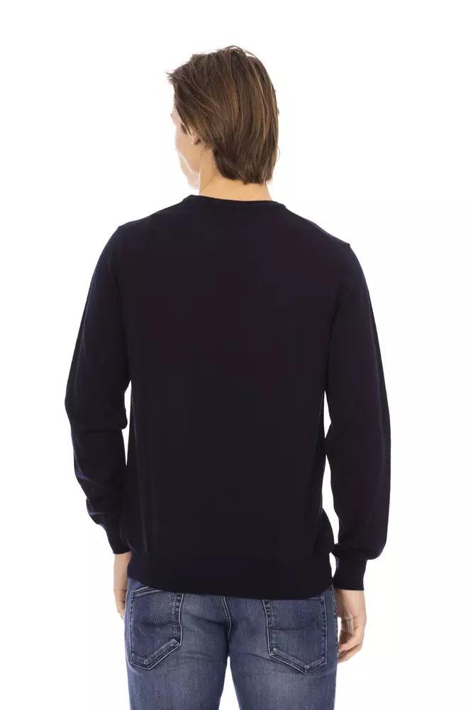 Pull ras du cou élégant bleu tendance Baldinini - 100 % tissu