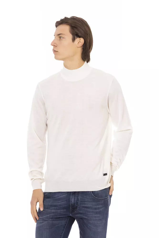 Jersey de cuello alto blanco elegante de Baldinini Trend