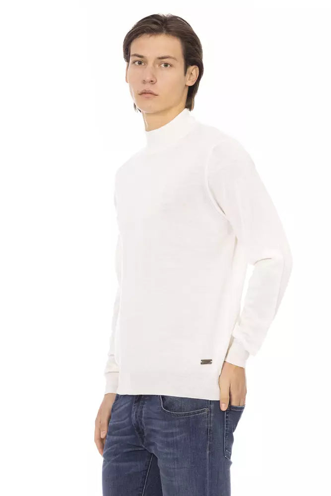 Jersey de cuello alto blanco elegante de Baldinini Trend