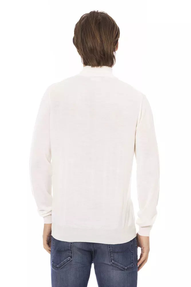 Pull col roulé blanc élégant tendance Baldinini