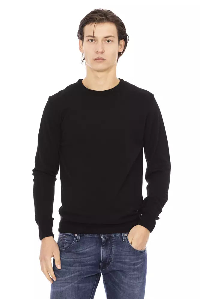 Jersey de cuello alto elegante negro de Baldinini Trend