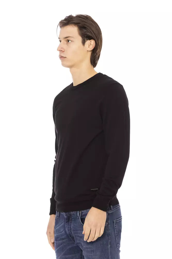 Jersey de cuello alto elegante negro de Baldinini Trend