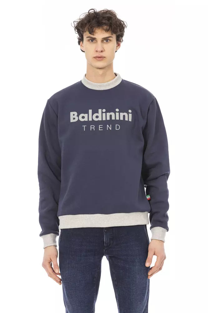 Sudadera elegante de manga larga azul Baldinini Trend