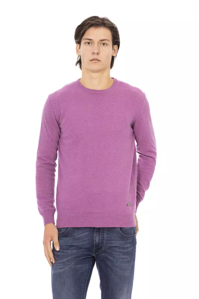 Pull ras du cou élégant en laine mélangée violette Baldinini Trend