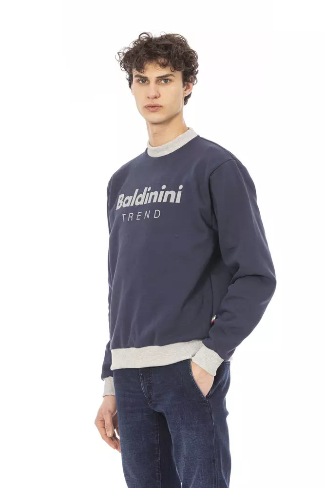 Sudadera elegante de manga larga azul Baldinini Trend