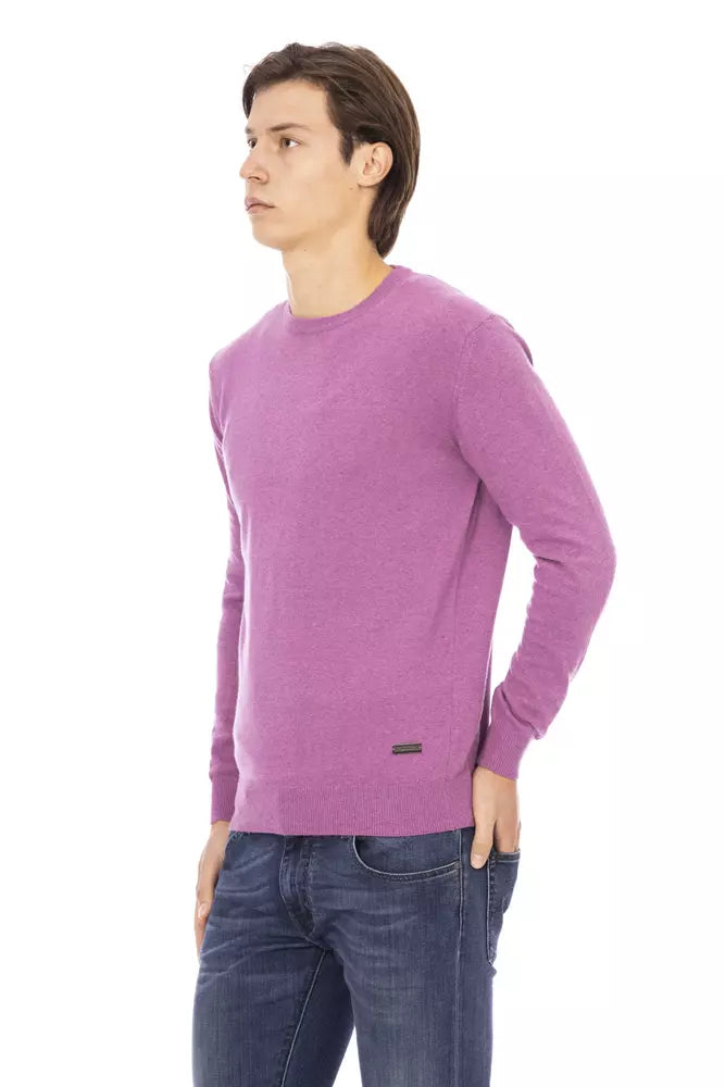 Pull ras du cou élégant en laine mélangée violette Baldinini Trend