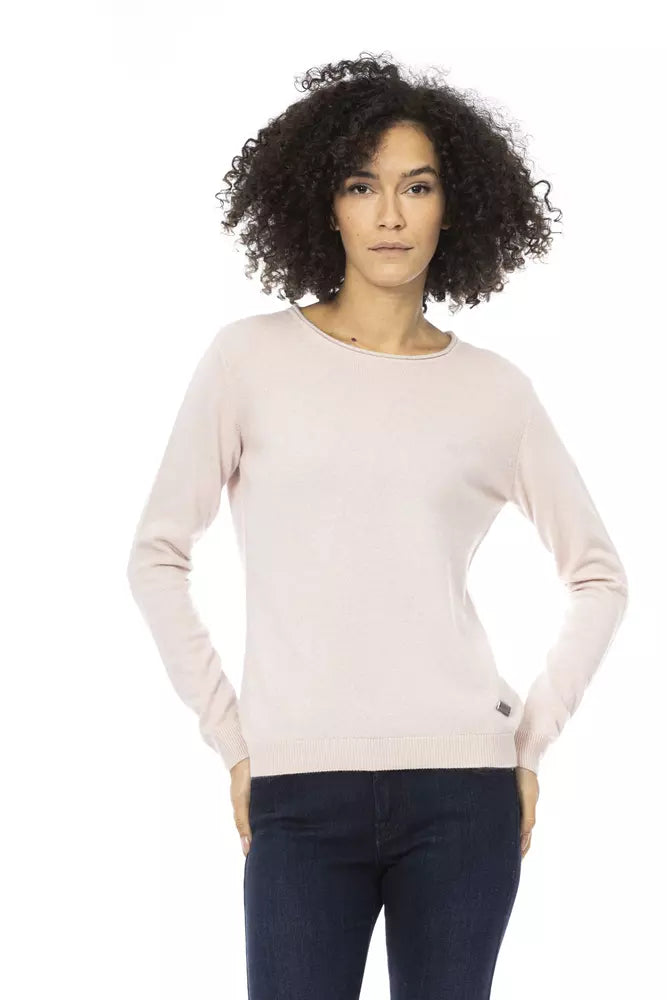 Pull ras du cou en laine mélangée rose tendance chic de Baldinini