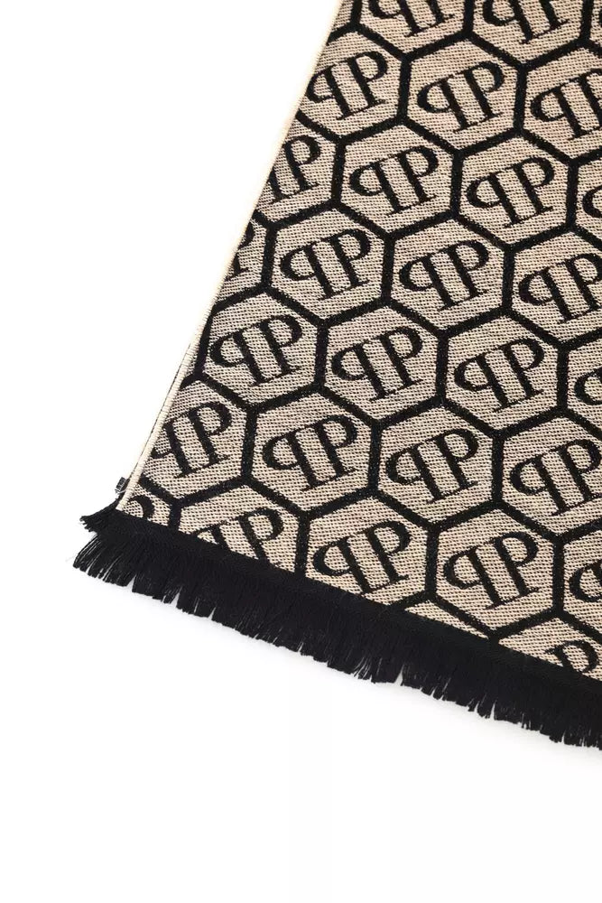 Écharpe élégante à franges monogrammée de Philipp Plein