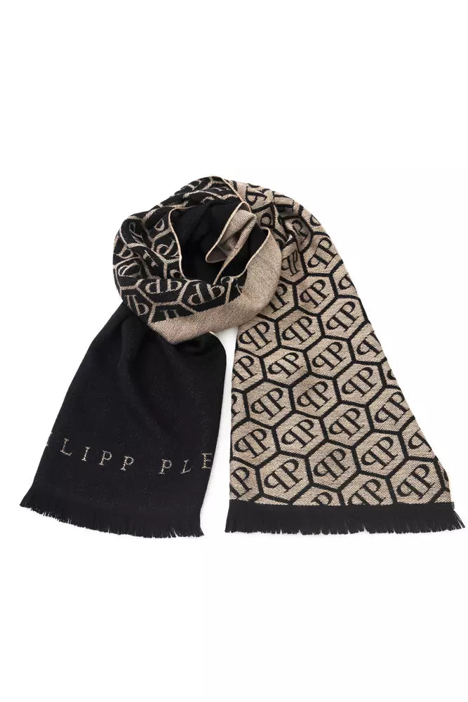 Écharpe élégante à franges monogrammée de Philipp Plein