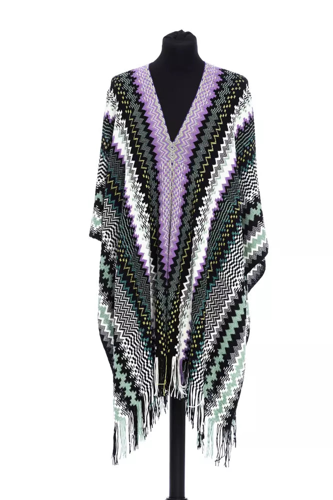 Poncho con flecos de fantasía geométrica elegante de Missoni