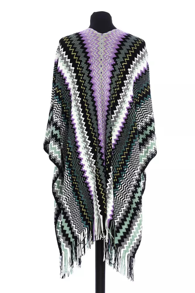 Poncho con flecos de fantasía geométrica elegante de Missoni