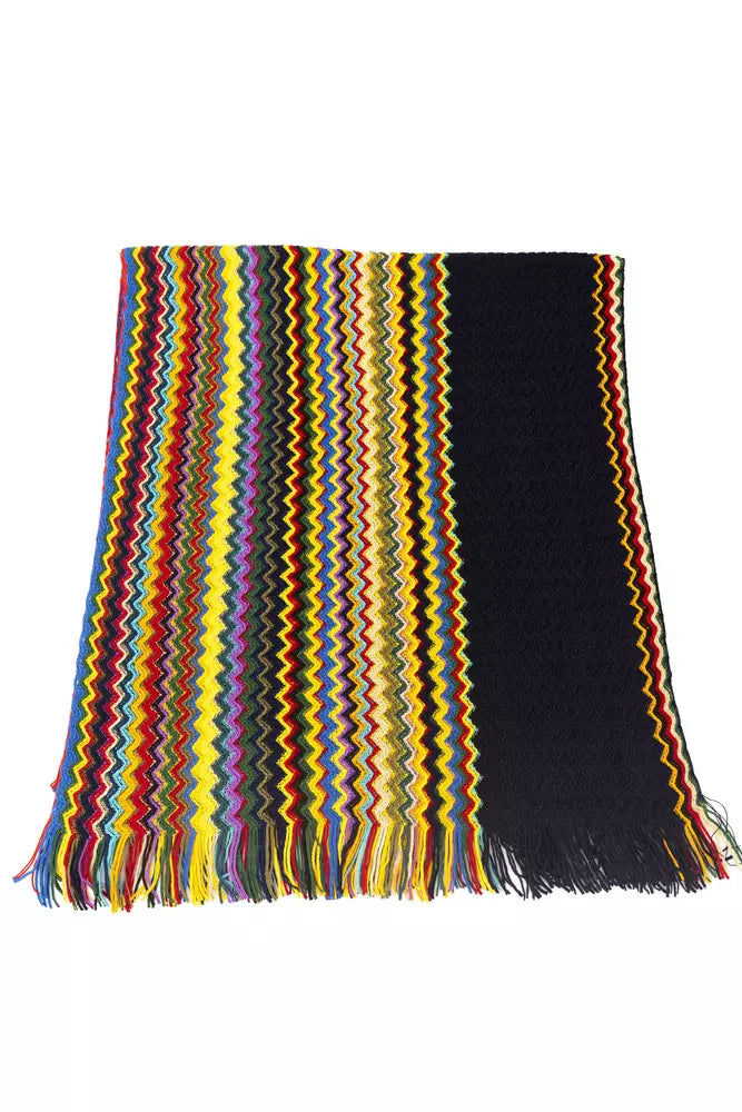 Elegante bufanda con flecos geométricos multicolor de Missoni