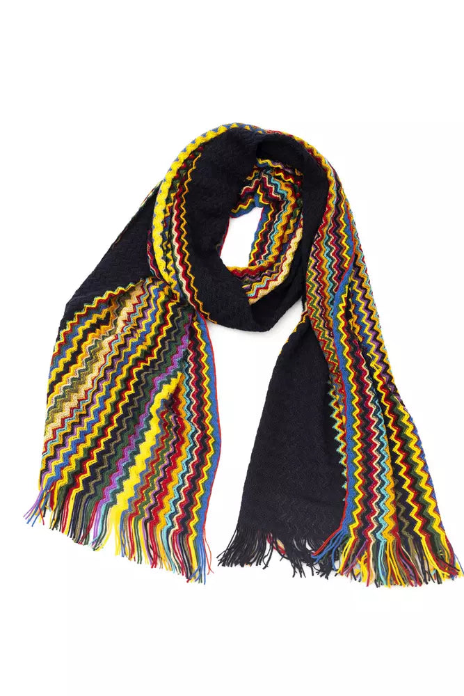 Elegante bufanda con flecos geométricos multicolor de Missoni