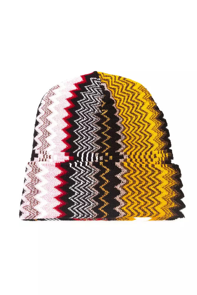 Bonnet en laine mélangée à motif géométrique fantaisie Missoni