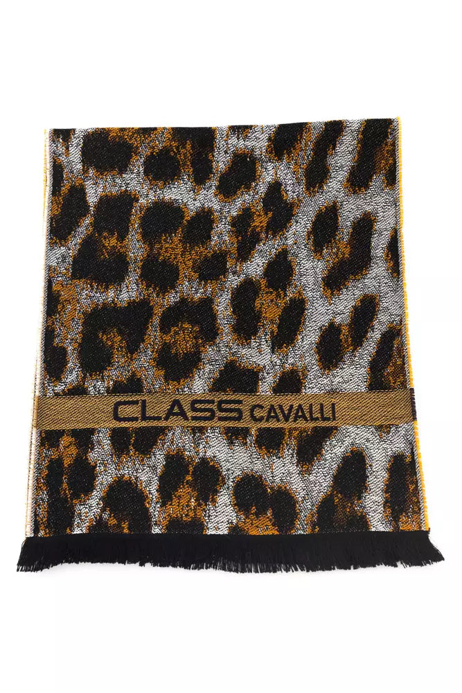 Écharpe élégante à logo fantaisie animalier de classe Cavalli