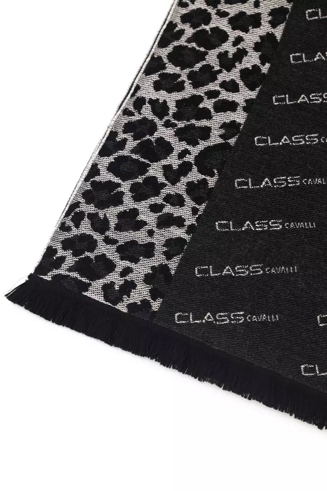 Écharpe élégante à logo fantaisie animalier de classe Cavalli