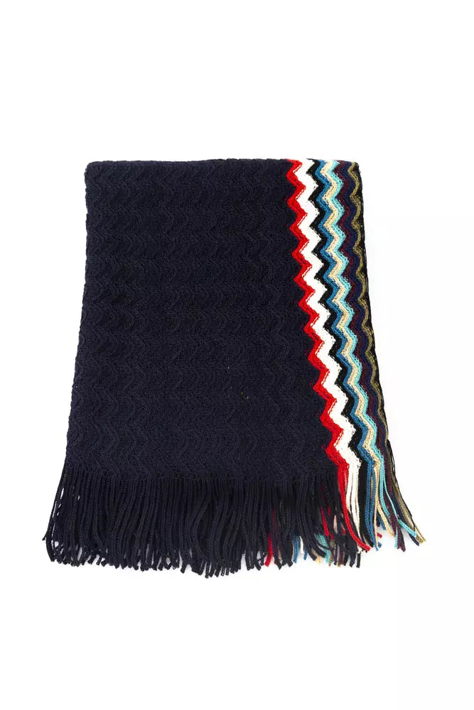 Missoni Black Wool Men Scarf