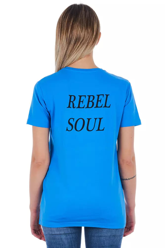 T-shirt graphique bleu clair chic Frankie Morello