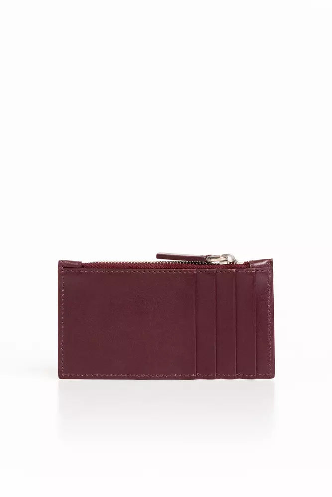 Porte-cartes élégant en cuir souple Trussardi en marron intense