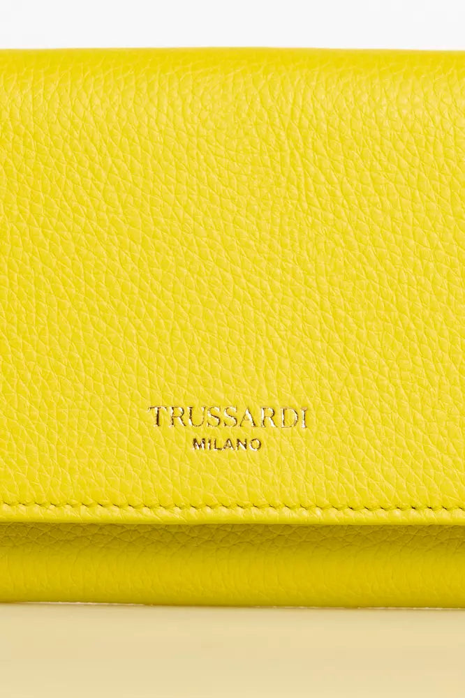 Cartera pequeña de piel elegante amarilla de Trussardi