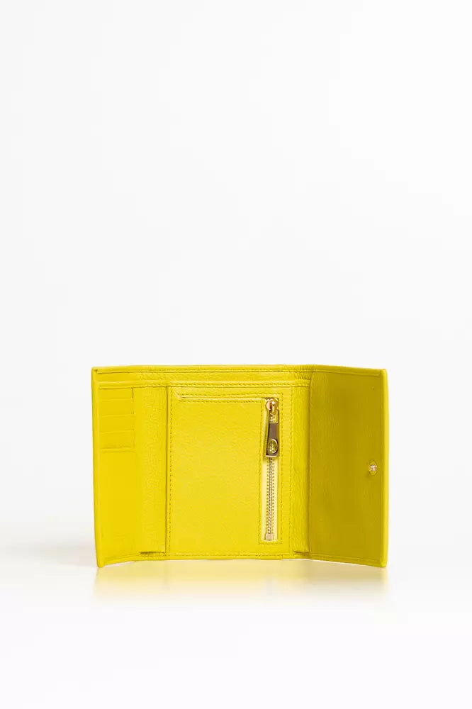 Portefeuille Trussardi Elegant Mini en cuir jaune