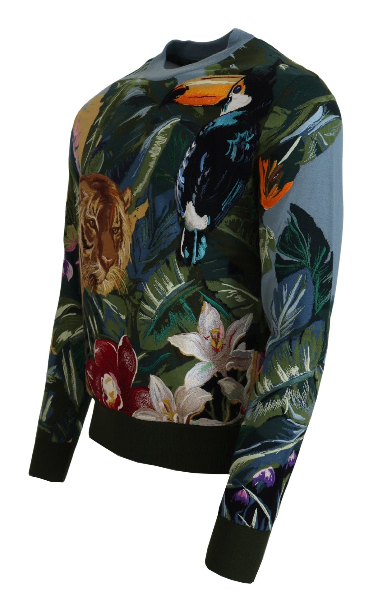 Pull en laine et soie brodé Jungle de Dolce &amp; Gabbana