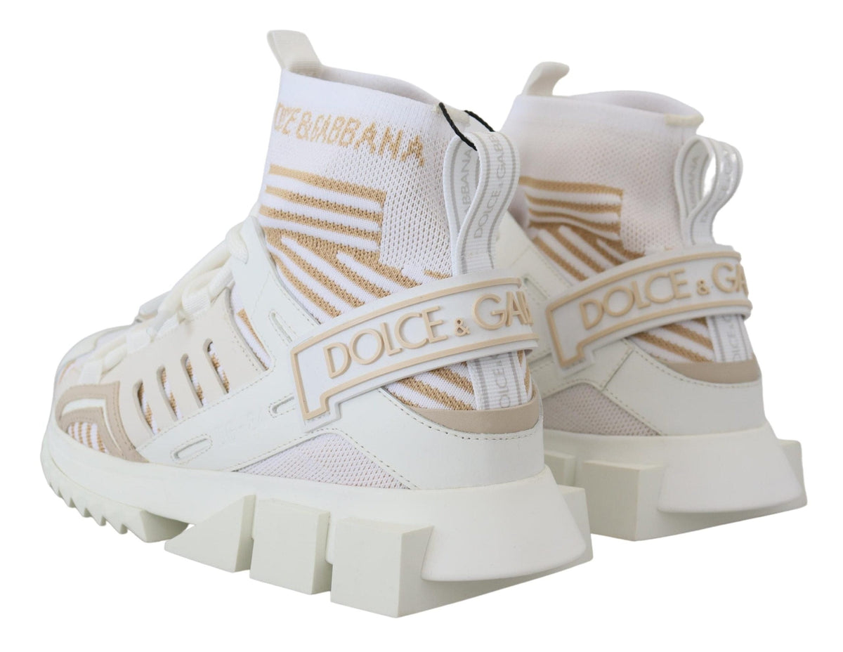 Zapatillas elegantes Dolce &amp; Gabbana SORRENTO en blanco y beige