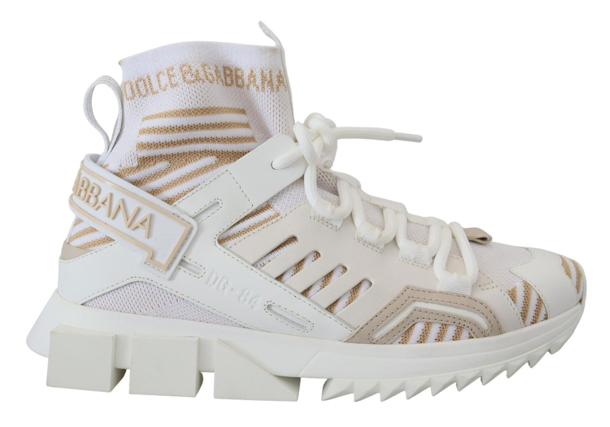 Zapatillas elegantes Dolce &amp; Gabbana SORRENTO en blanco y beige