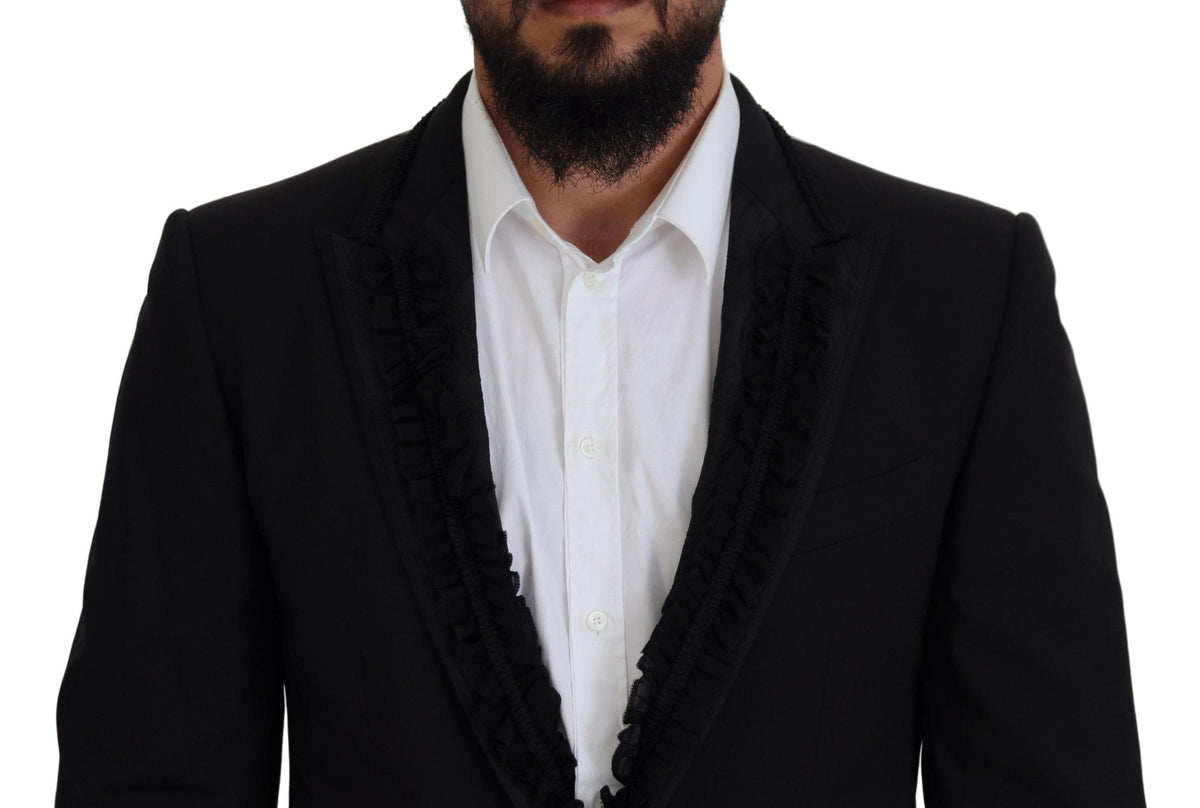 Blazer de soirée élégant doublé de soie noire Dolce &amp; Gabbana