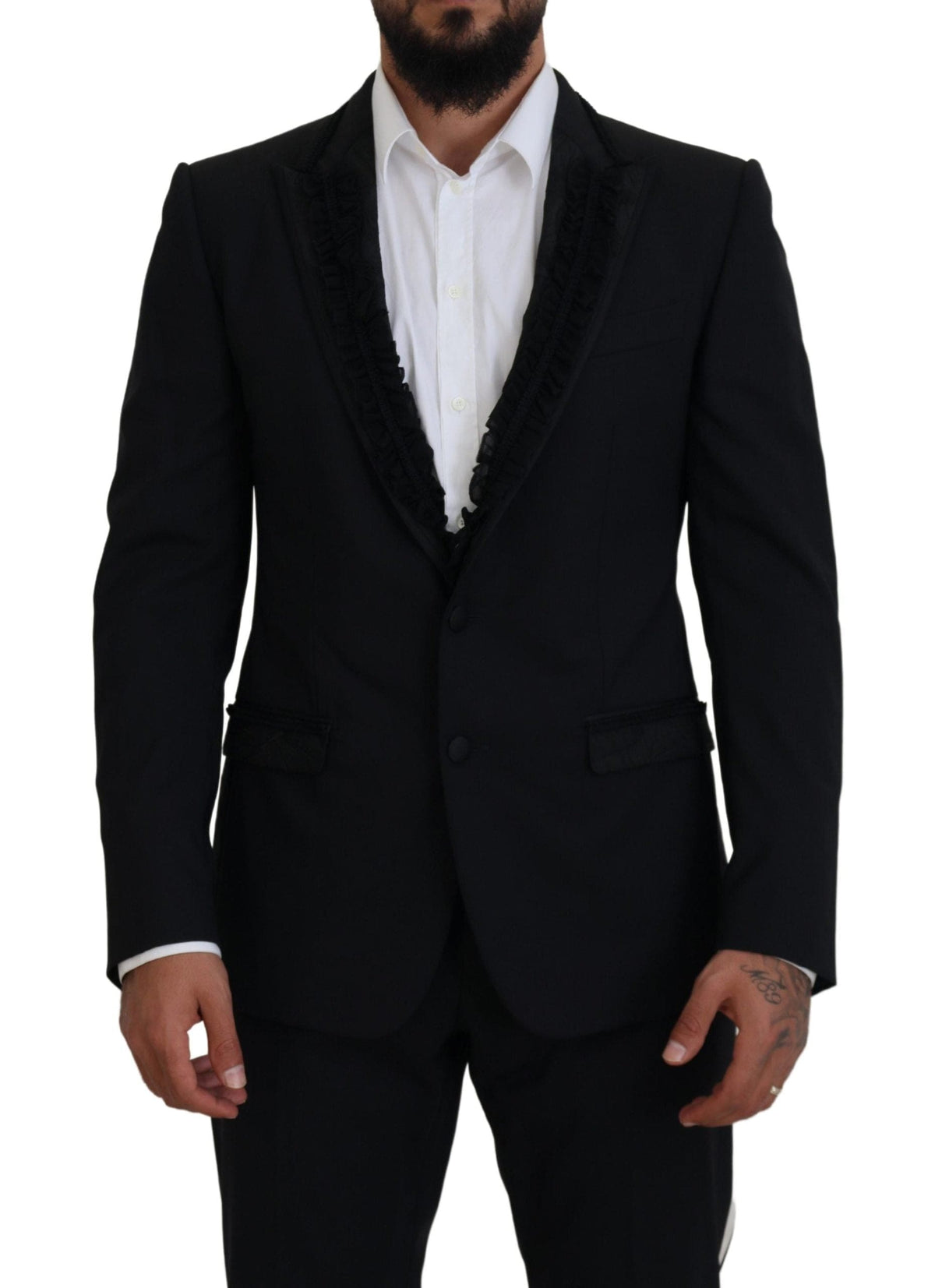 Blazer de soirée élégant doublé de soie noire Dolce &amp; Gabbana